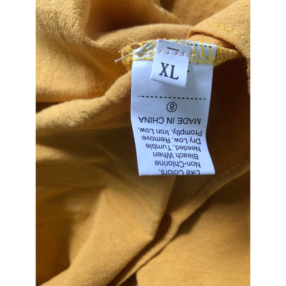 Rotita Mustard Yellow Button Up Sweetheart Neckline Mini Dress - Picture 9 of 10